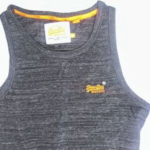Superdry Men's Tank Top Size Medium dark gray 100% cotton